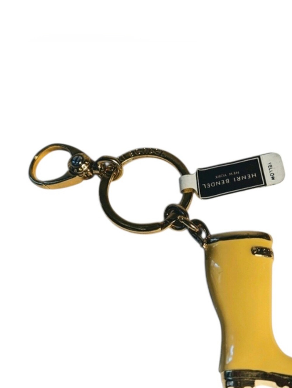 RARE Henri Bendel Yellow Rainboot With Crystals Keychain - Picture 5 of 5